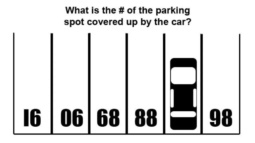 What is the number of the parking space covered by the car?