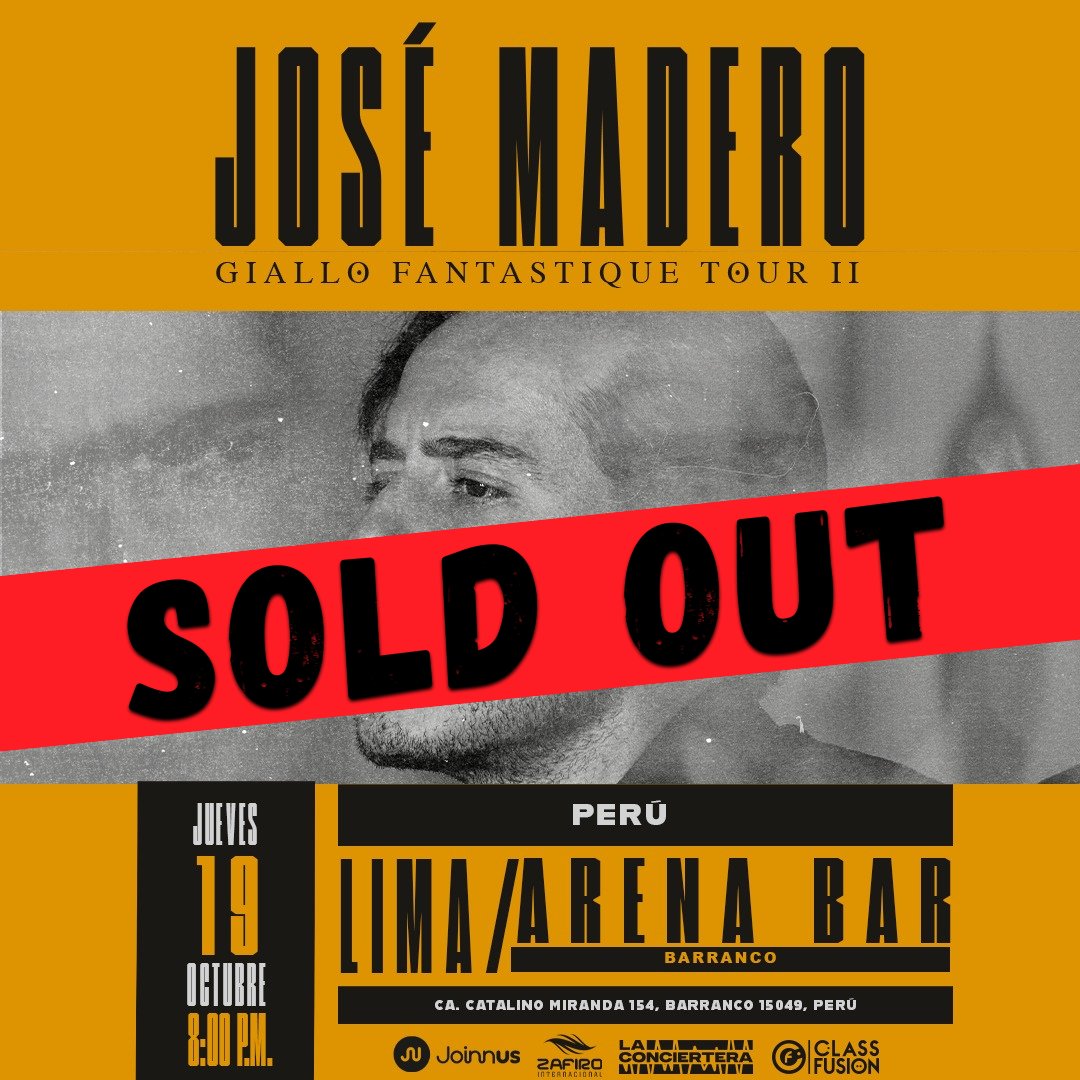 #SoldOutEnLima🥳🥳🥳

El Sold Out era inevitable, grande José Madero Vizcaíno🤠 siempre serás el mejor ❤️🇵🇪🙏

Nos vemos en el Show 🇵🇪🤠💛
.
.
.
#JoseMaderoEnLima #JoseMaderoEnArequipa
#JoseMadero #clubjosémaderoperú #maderoperu #josemaderoperu #GialloFantastiqueTourII #Boletos