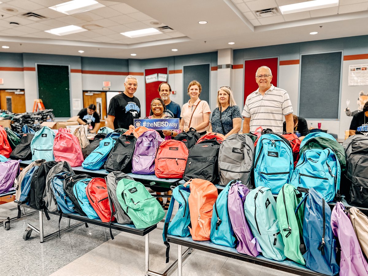 Montgomery ES students will be ready for the new school year thanks to the help of our ALIRians. The all-volunteer North East ISD organization fosters lifelong learning for seniors over the age of 50. They donated over 70 backpacks full of supplies for Montgomery students.