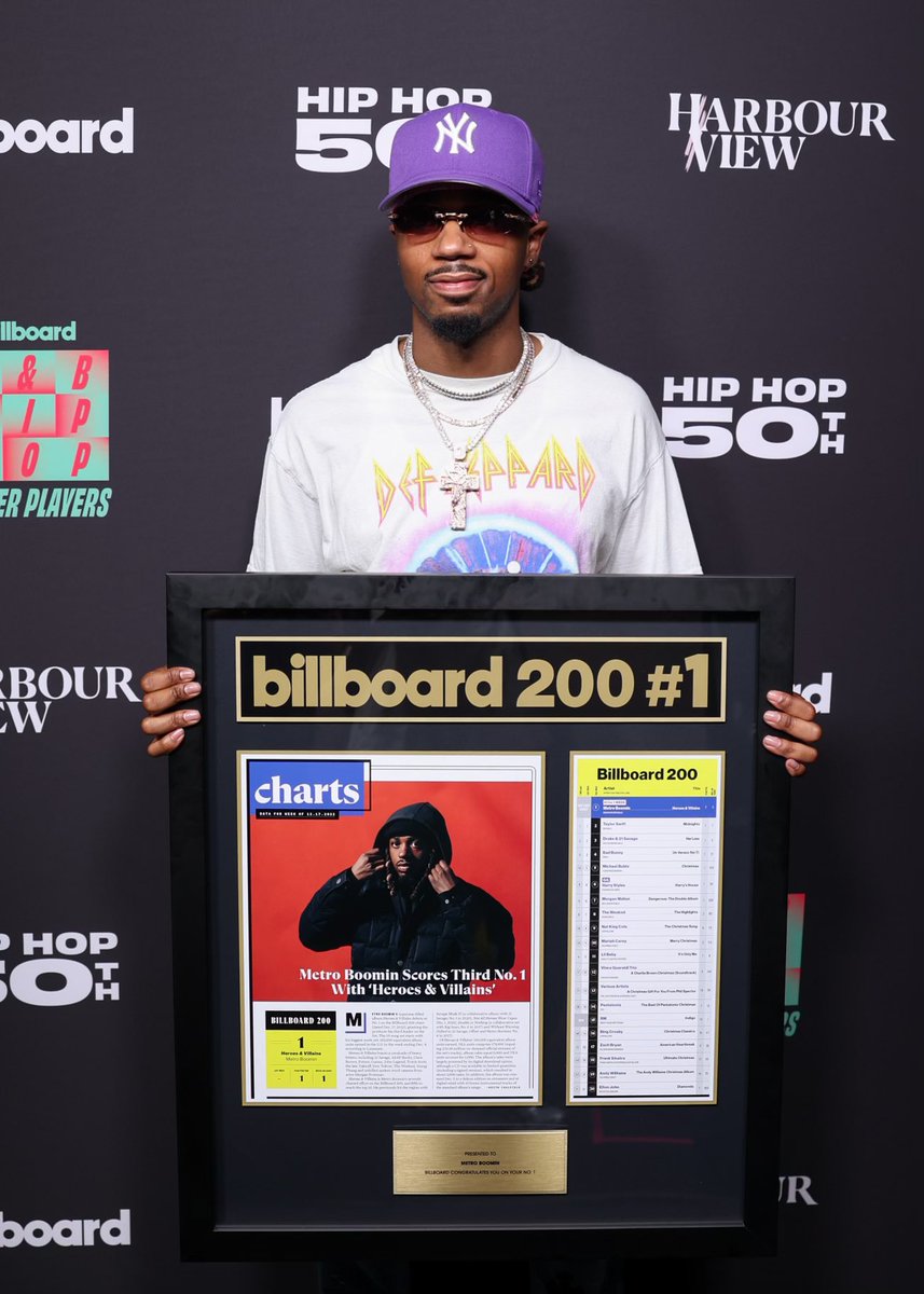 Thanks <a href="/billboard/">billboard</a> for surprising me and recognizing my 3rd #1 album in a row #HeroesandVillains 🤝🏾