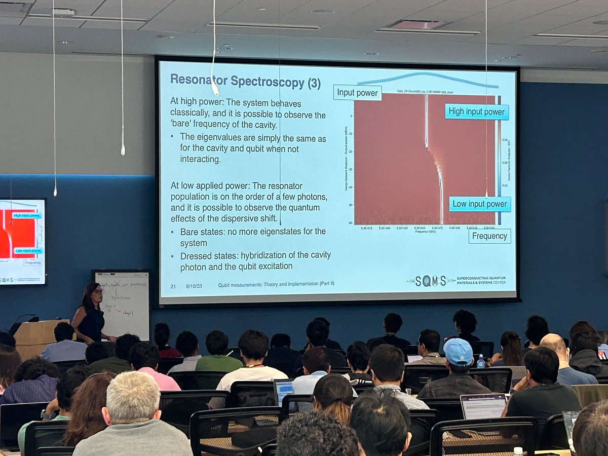 silviazorzetti's tweet photo. Fourth day of #USQIS Summer school, teaching “Intro to superconducting qubit measurements”, with some cool plots. https://t.co/LsSDeld4Us