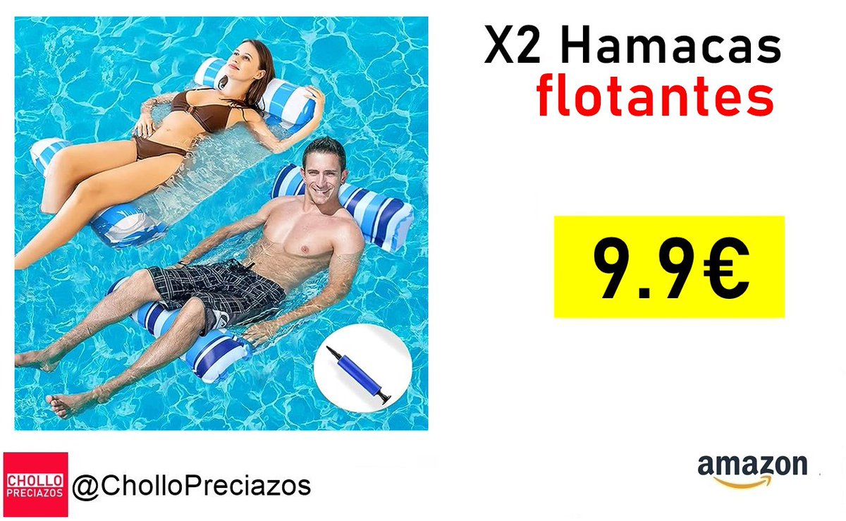 🔹Paquete de 2 hamacas flotantes de agua para piscina, hamaca inflable para piscina, hamaca flotante para adultos, silla flotante de agua multiusos 4 en 1, balsa reclinable❗️

✅Precio:   9.9€ ❗️(PVP: 16.9€)

    🔰amzn.to/3qrpVHa

#chollos