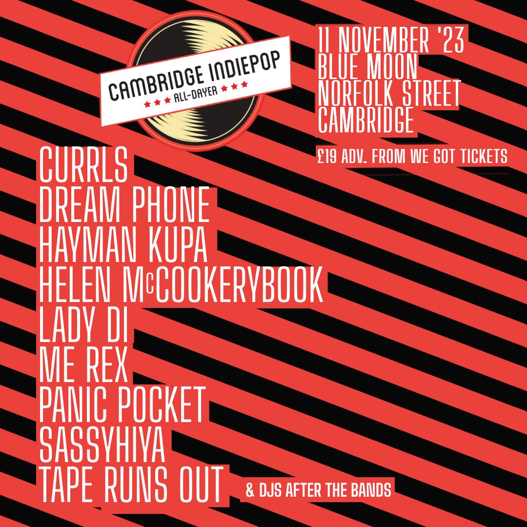 The wonderful <a href="/merexband/">ME REX 🪱</a> &amp; <a href="/LadyDiBand/">LadyDi</a> complete our lineup for the Alldayer! Check out the full lineup below - down to the final tickets now! #CamPop23

wegottickets.com/event/585048