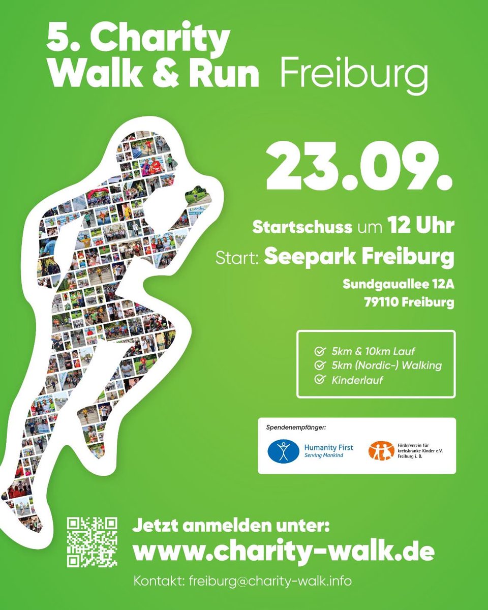 CharityWalkRun's tweet photo. 🏃‍♀️🏃‍♂️ Wir freuen uns, Ihnen bekanntgeben zu dürfen: Der 5. Charity Walk &amp; Run in Freiburg steht vor der Tür! 🤝💙

 #FreiburgGemeinsamStark #GutesTun #Lichtblicke #HumanityFirst #Freiburg #FreiburgEvents #GemeinschaftFreiburg #CharityWalkRun #Benefizlauf https://t.co/sgxkwUhBiK