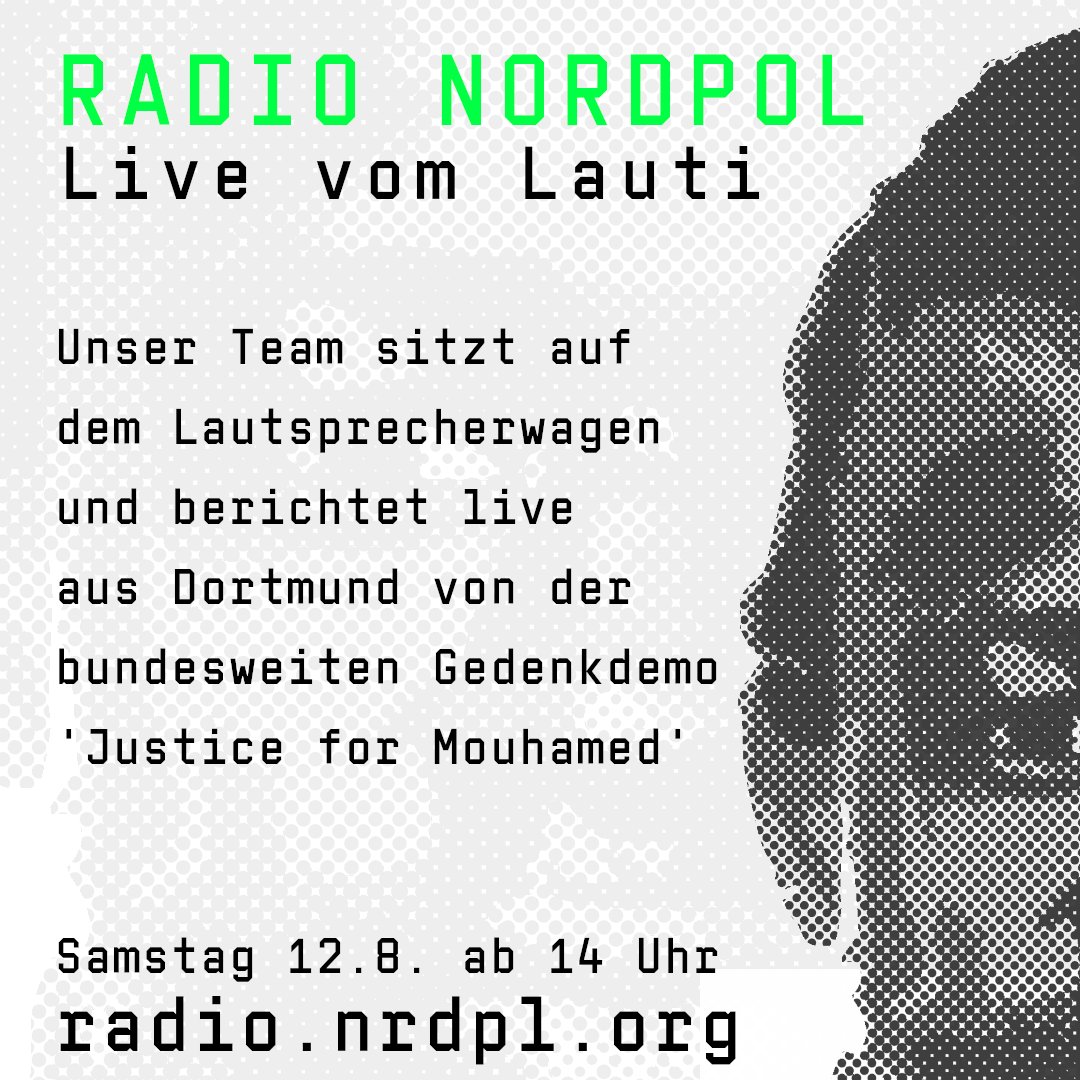 Am Samstag wird es eine moderierte Liveberichterstattung von der Demonstration in Dortmund geben. 

Ab 14 Uhr auf radio.nrdpl.org

#justice4mouhamed #do1208