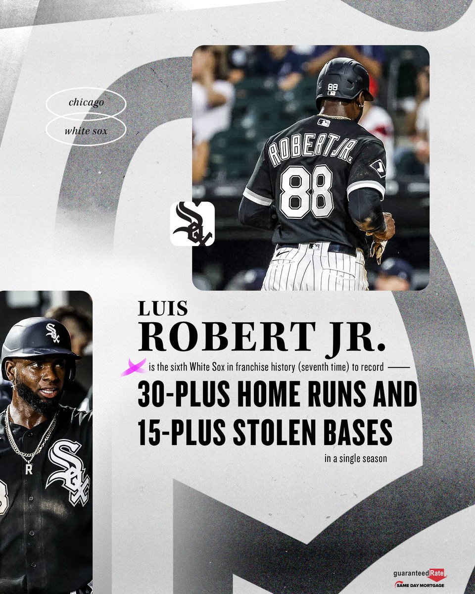 whitesox's tweet photo. Luis Robert Jr. joins Shohei Ohtani as the only players in MLB to accomplish the feat this season. https://t.co/efLINQC49u