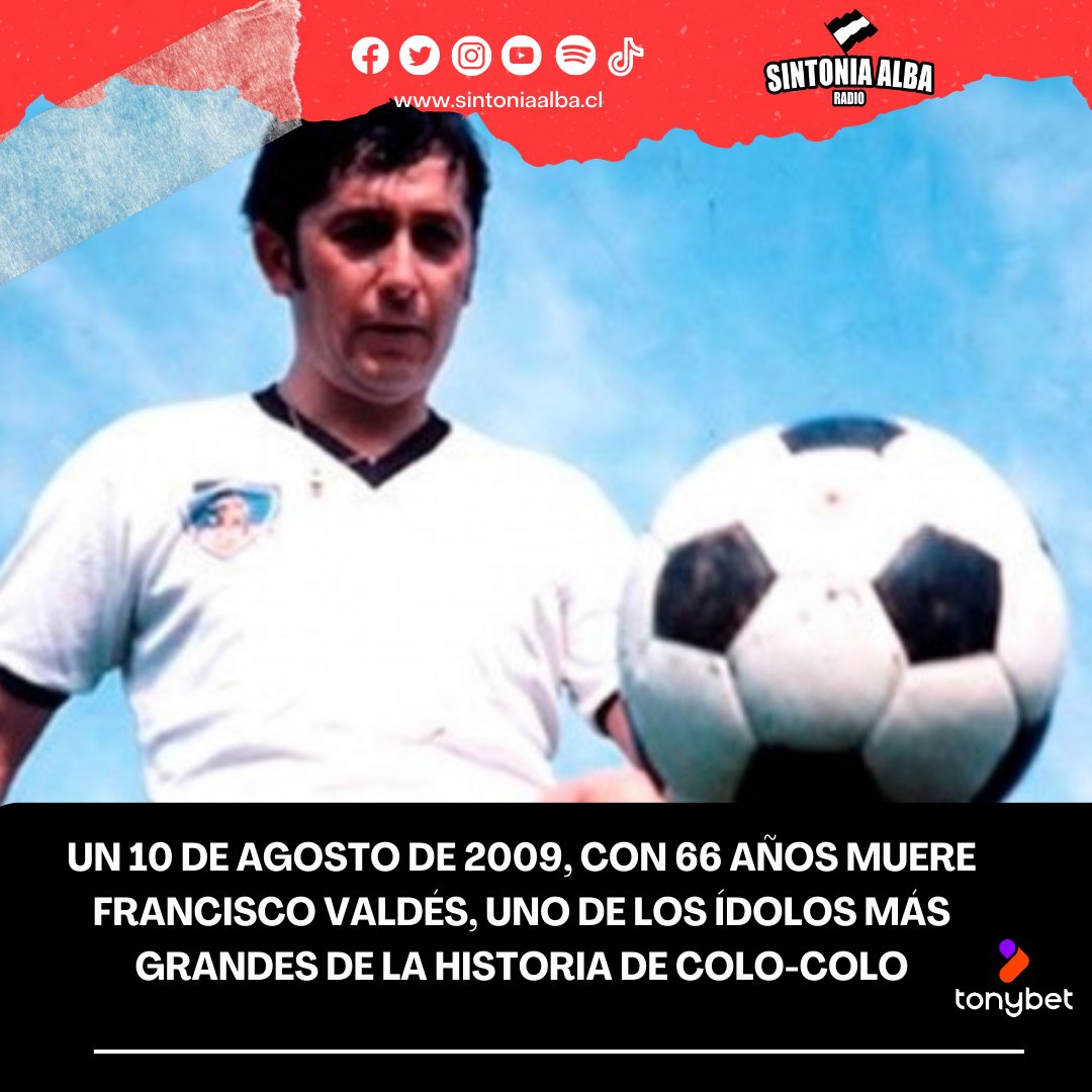 SintoniaAlba's tweet photo. Un 10 de agosto de 2009, con 66 años muere Francisco Valdés, uno de los ídolos más grandes de la historia de Colo Colo. Un extraordinario jugador que jamás será olvidado por la hinchada alba #ChamacoEterno 🤟⚽
#ChamacoValdes https://t.co/8Z4P5NQz0z