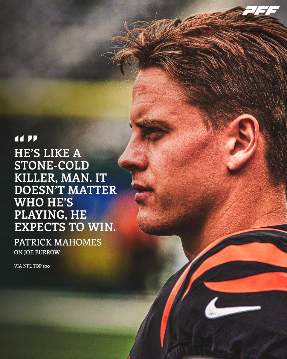 CincyProblems's tweet photo. Patrick Mahomes says Joe Burrow is a stone-cold killer. 😈 #WHODEY #ThatsMyQB https://t.co/k9YiDVlTiM