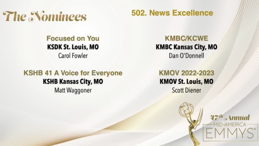 mujschool's tweet photo. Emmy nominees for News Excellence: Congrats to @SDienerNews, executive news director at @KMOV, and @carolfowler, director of content at @ksdknews. #MissouriMethod #MizzouMade @emmymidam https://t.co/kCRDAKIzjy