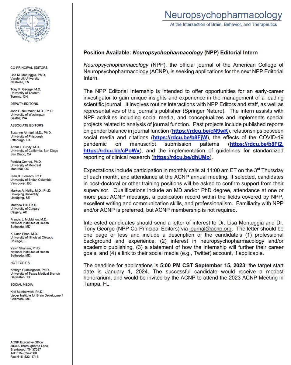 Neuropsychopharmacology tweet media