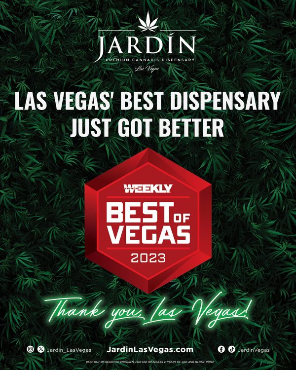 Jardin_LasVegas's tweet photo. Jardín Premium Cannabis Is The Best In Vegas @lasvegasweekly 

More info here https://t.co/jt8J6LVYel

#LVWBestOfVegas #LasVegasWeekly #JardinVegas #JardinLasVegas #GoJard https://t.co/TSO7ofrjo7