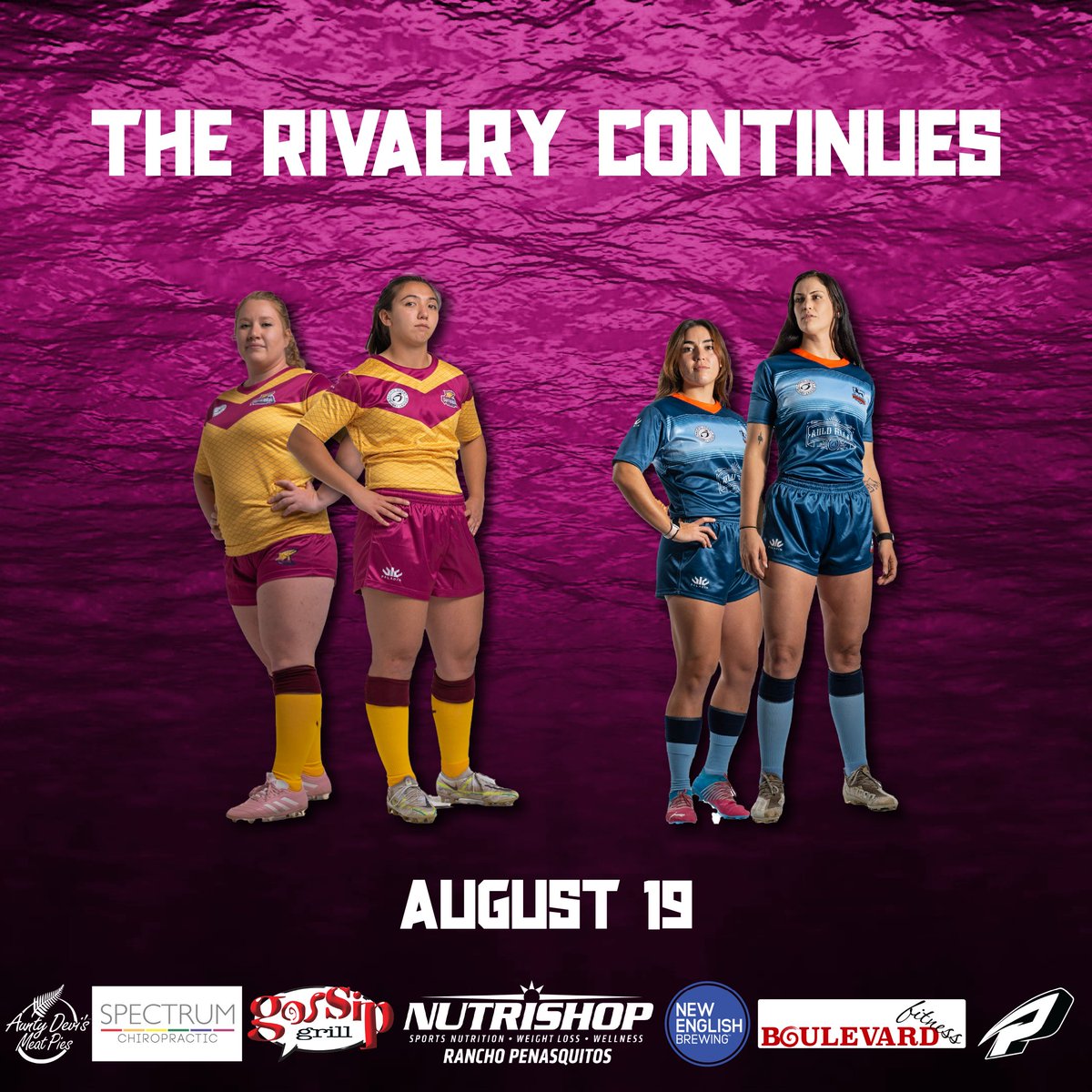 SD_Barracudas's tweet photo. The rivalry continues...
Our women's team will play their final regular season games on August 19th, when we will take on the Mongrel in a 3-game 9s series at Chittick Field.
First game kicks off at 1pm!
#WomensRugby #rugbyleague #SDvsEverybody https://t.co/uBuuj20sAl