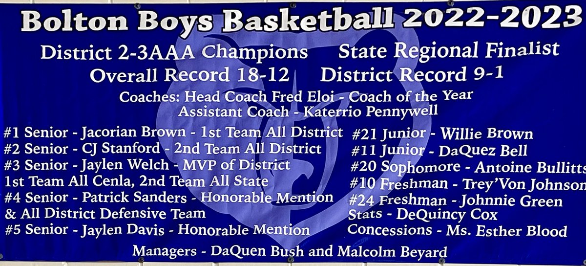 We would like to officially recognize our @bolton_bears ⛹️‍♂️ basketball team for their District Championship🏆 accomplishments last season. First district 👑 in over 40 years‼️ 🐻🤍💙