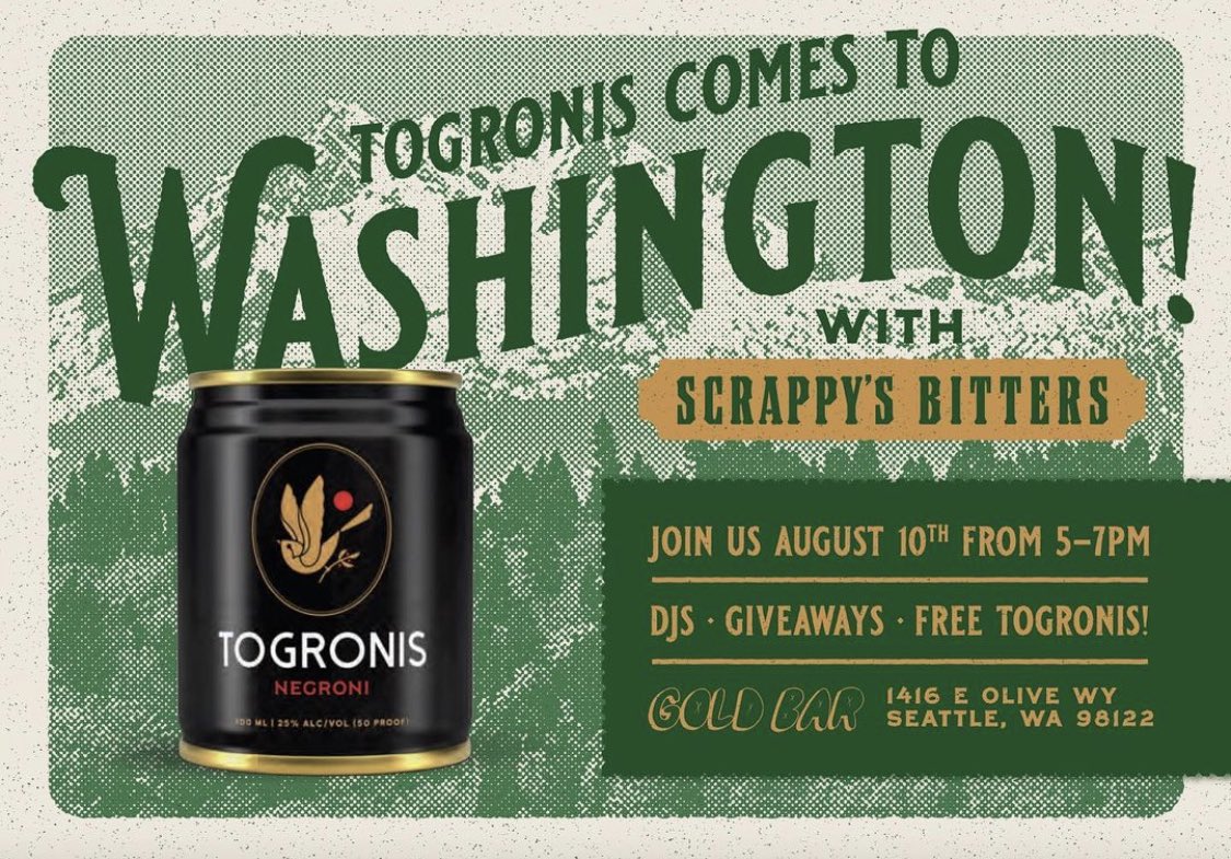 Doing a thing at @goldbarsea today from 5-7. Come get a free cocktail on us &amp; get familiar with the best little Negroni in a can ❤️