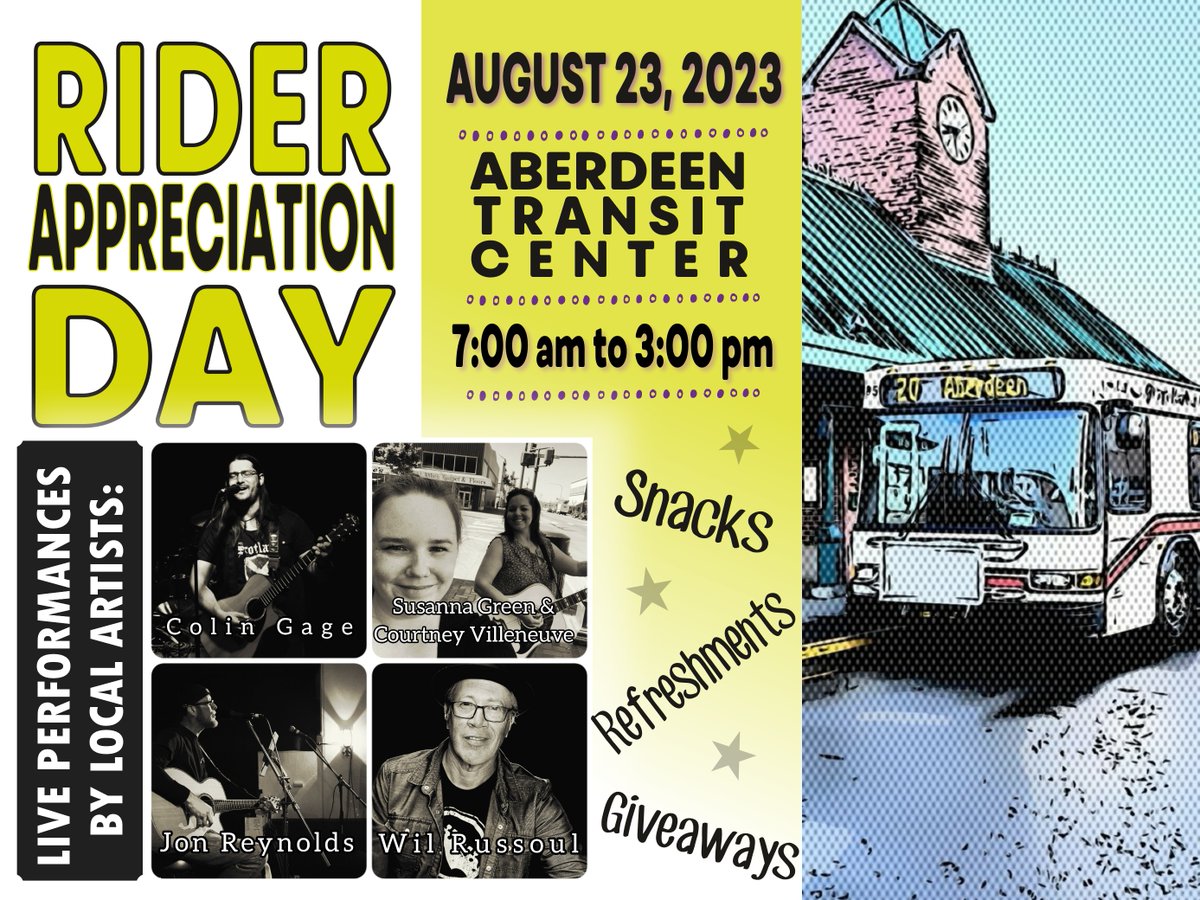 Rider Appreciation Day - August 23rd at Aberdeen Transit Center