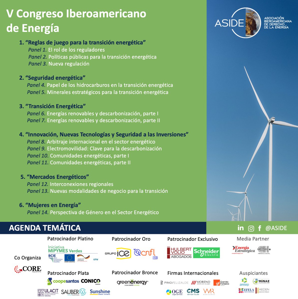 energia1234's tweet photo. 📢#CongresoASIDE
La Asociación Iberoamericana de Energía (ASIDE) y Core Regulatorio presentan la agenda temática del V Congreso Iberoamericano de Energía

.🗓️4 y 5 de septiembre  
📌San José, Costa Rica    
🎟️Reserva tu lugar: https://t.co/1HrCDY5CPt 

🔁@AsociacionIbero https://t.co/dr2Yb0EhQp