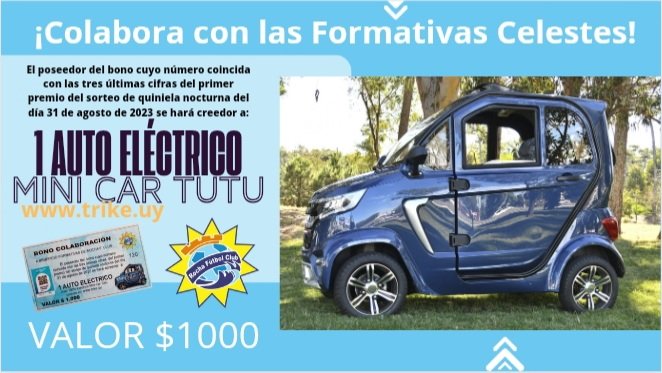 ¡Volvemos al Tenis! 🏟
🎫 General $ 200
🎫 Socios $ 100
(RedTickets y puerta del estadio)
Habrá:
• Venta de la Camiseta 2023
• Venta de Rifa Auto Eléctrico 
• Te puedes sumar como Socio

¡Todo a beneficio de las Formativas del Club! ⚽️💪

#CelesteDelEste 💙
#LosDeLaVaca 🐄