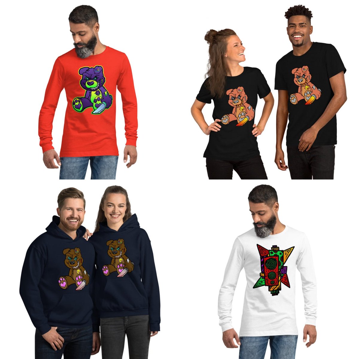 ECGDesigns13's tweet image. We just put up the demon bear with a new color scheme as well as our new design! So far it&apos;s just on a t-shirt, hoodie and long sleeve shirt but they will be put on everything else soon!

#ecgdesigns #newdesigns #hoodie #longsleeve #tshirt #demonbear #rocketspeaker