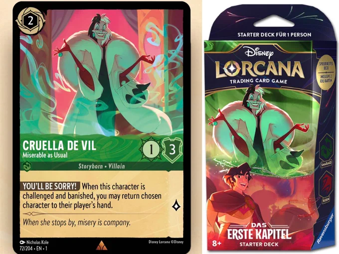 8 days til Lorcana hits shops, and 8 more cards to share!! Cruella for set 1- she's great to work on, killer shapes and I really enjoyed this color palette too. And with the foil picking out the smoke tendrils? 