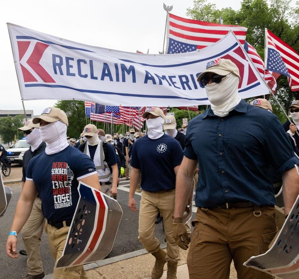 Oh this is great: Members of the khaki-clad right wing extremists Patriot Front are suing a newspaper that unmasked them because they lost their jobs and are being shunned by family and friends aa a result.

Editors of The Idaho Statesman have no remorse for sharing the names of