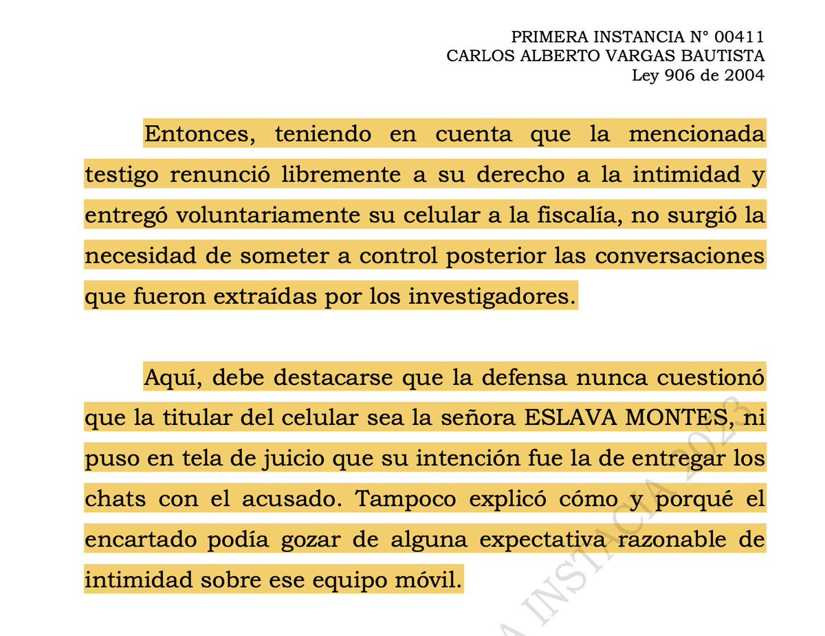 alfesac's tweet photo. La información extraída de celulares -chats- entregada voluntariamente por los ciudadanos, no requiere control posterior por jueces de garantías. Caso de información entregada por persona en procura de un principio de oportunidad: https://t.co/TJG0hcF5KS