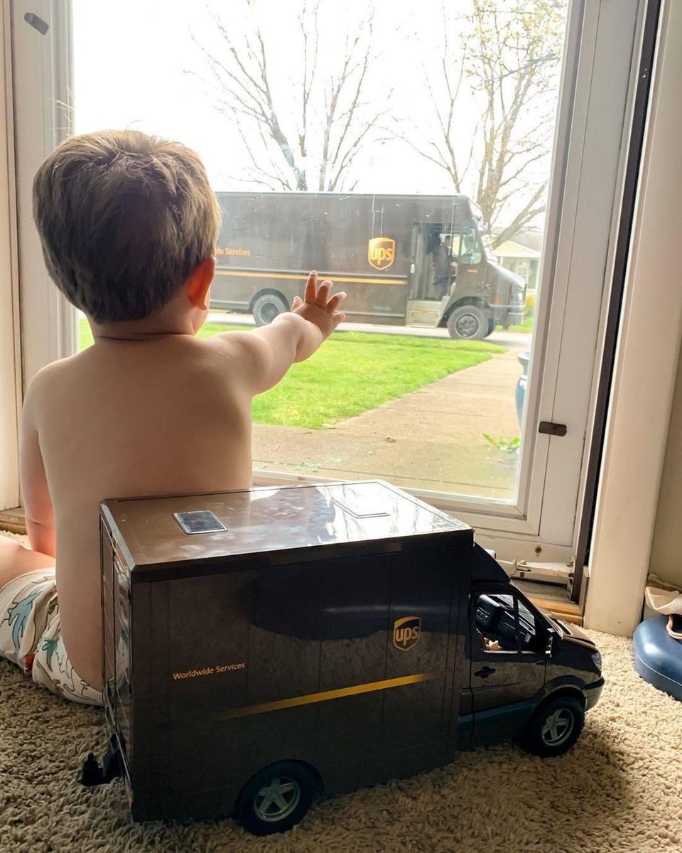 Have to start them young

Being a UPS driver is the American dream