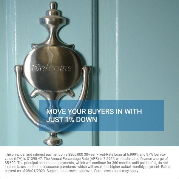 Agents, do you have first time homebuyers? Ask us how we can get their down payment to 1%! This gets your clients into the house with the lowest up front costs, while keeping the low rates and fast close times. Let Wilmore give your first time homebuyers a great experience!