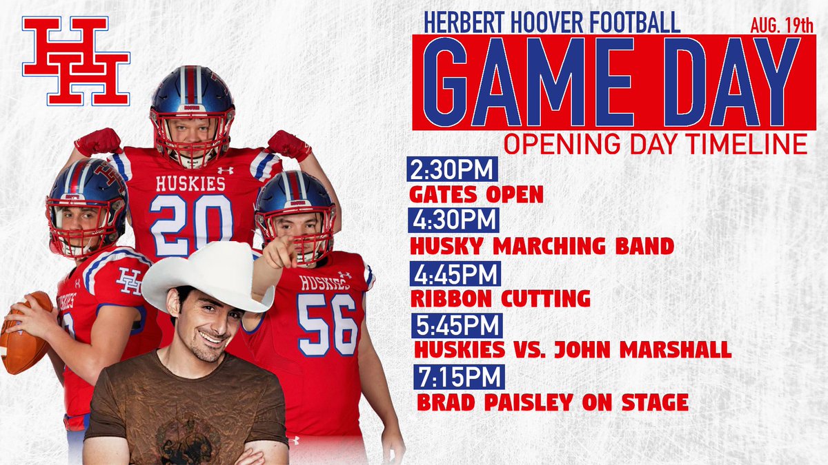 Herbert Hoover High School Opening Day Ceremony & Football Scrimmage Timeline ⬇️ 🗓Sat, August 19 📍Elkview 🏟Husky Stadium