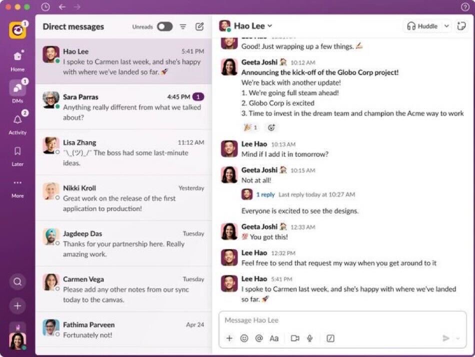 The_elika's tweet photo. So how do you like Slack redesign? Is it Hao Lee or Lee Hao? https://t.co/3ytrYhqcT3