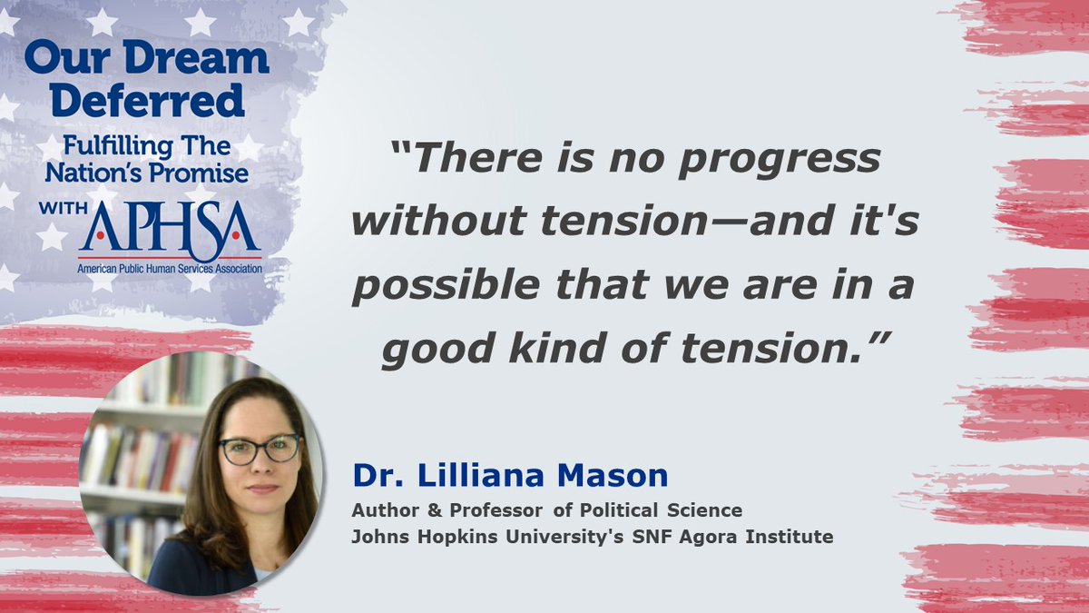 APHSA1's tweet photo. Our latest episode of #OurDreamDeferred is now available to stream! Join @LilyMasonPhD as we dig into partisan animosity & the disturbing increase in extreme partisanship. Search Our Dream Deferred on your favorite streaming platform or learn more here: https://t.co/IXKrQjjWEI https://t.co/5FloCKHEpm