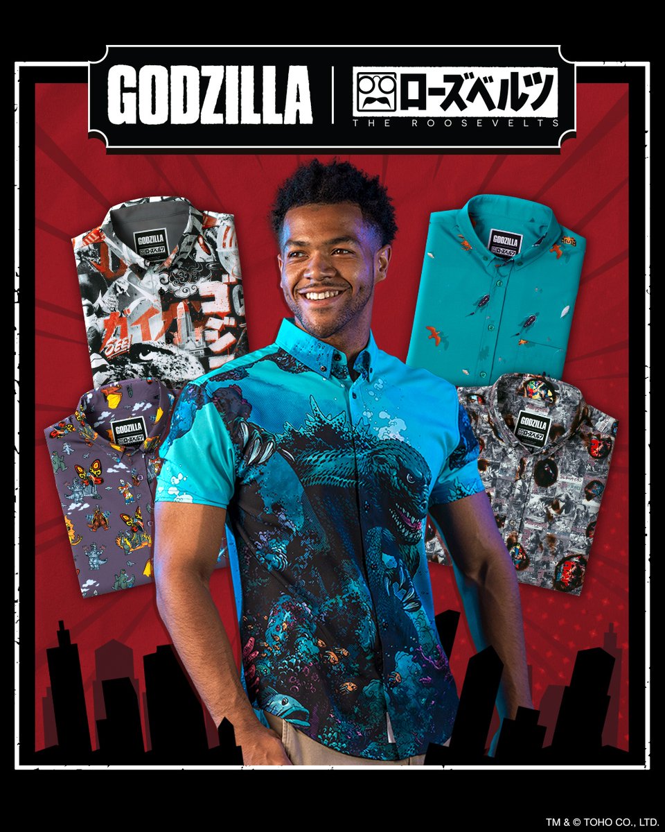 RSVLTS's tweet photo. The King of the Monsters has arrived with the first-ever Godzilla x RSVLTS Collection!

Featuring monstrous mashups, some smokin' hot movie posters, and an epic comic cover, it's one giant tribute to your favorite raging reptilian. #Godzilla

https://t.co/oSuqTBJMPN https://t.co/ocP60A0988