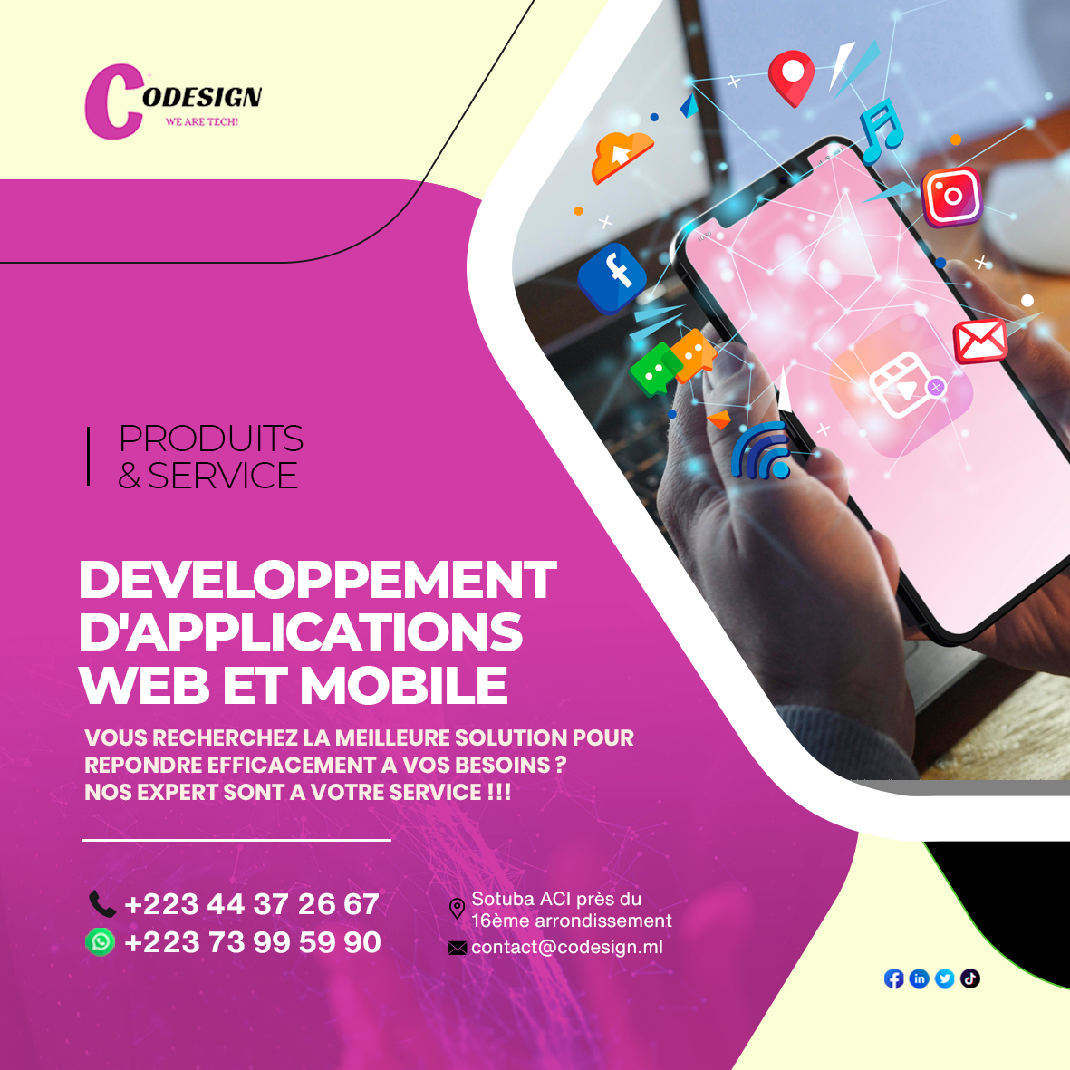 Codesign_tec's tweet image. Vous recherchez la meilleure solution pour répondre efficacement à vos besoins ?!?

N’hésitez pas à nous contacter nos experts seront à votre écoute 🥰😌!!

#solutionsurmesure #digitalisation #comdigital