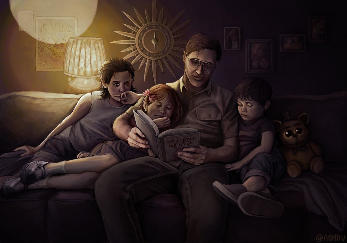 ashiiuou's tweet image. The Aftons. 

#FNAF