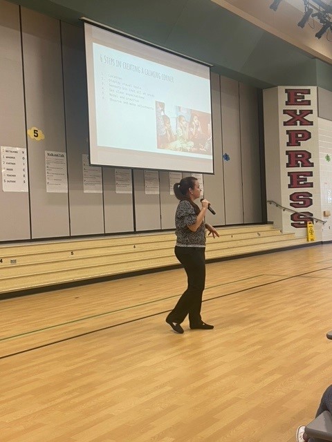 exleyexpress's tweet photo. Our fabulous counselor, Ms. Weaverling, teaching the staff about calming center boxes that were generously donated by our @ExleyPTA. Each classroom will have one this year. #exleytweets https://t.co/NGZk4AHCJk