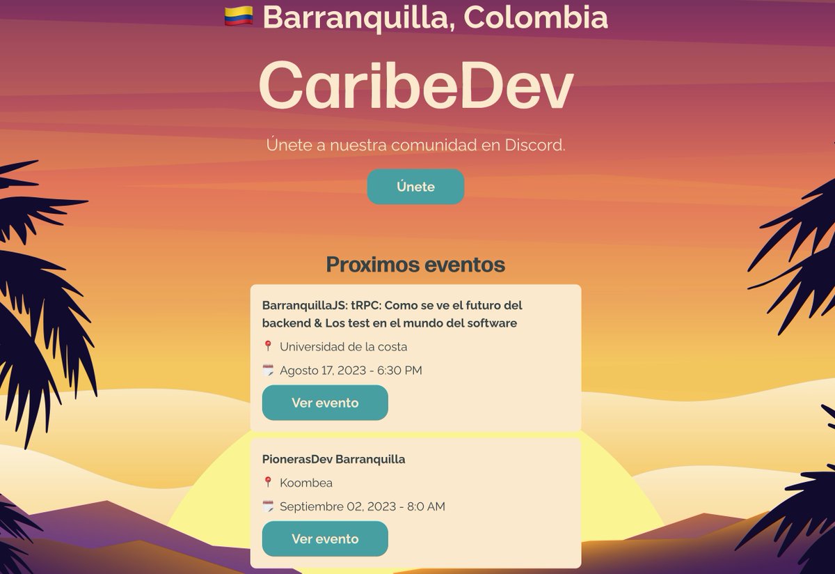 Ya vieron que pueden ver los próximos eventos de tecnología en Barranquilla en caribedev.org 😯
Gracias a @jesMakinox por la contribución 🔥
Todos también pueden hacer contribuciones en el repo 🐈‍⬛
Únanse 🤩 github.com/Caribe-Dev/car…