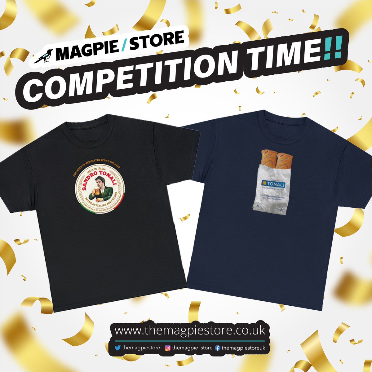 COMPETITION TIME!! 
For your chance to win a Tonali T-shirt of your choice:

1. Follow our page
2. Like this Tweet
3. Retweet

Competition closes at the final whistle of the NUFC vs AVFC game on Saturday! Winner will be announced on Sunday.

Good luck🤞

#nufc #tonali #nufcfans