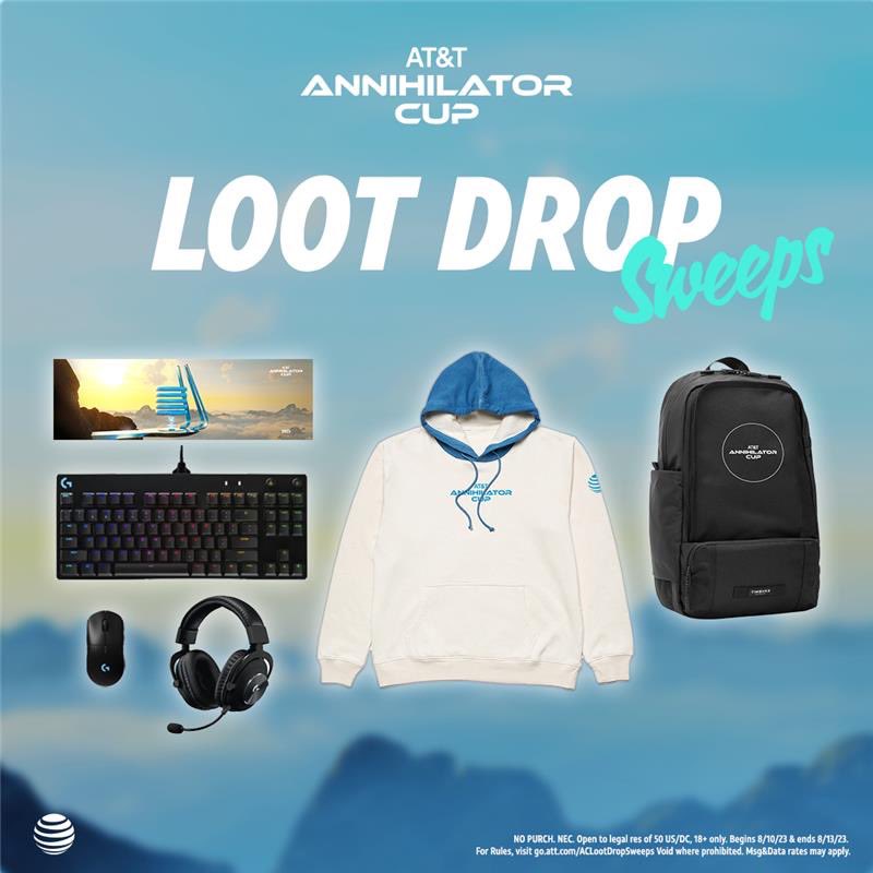 You saw it on stream, now you can win here. 
 
Enter for a chance to win an official Annihilator Cup loot drop:
1) Follow <a href="/ATT/">AT&T</a>
2) Comment 💙🏆
3) Tag a friend
4) Add #ATTSweepstakes 
 
No purch. nec. Rules: go.att.com/ACLootDropSwee…