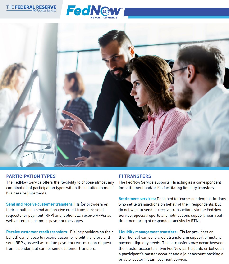 More #FedNow onboarding materials.. 

Look at the "Liquidity Management Transfers" section..

"Private-Sector Instant Payment Service"

Now ask, what happens when...

Ripple or R3 becomes a Service Provider?

Because THEY WILL. #RippleNet #XRP