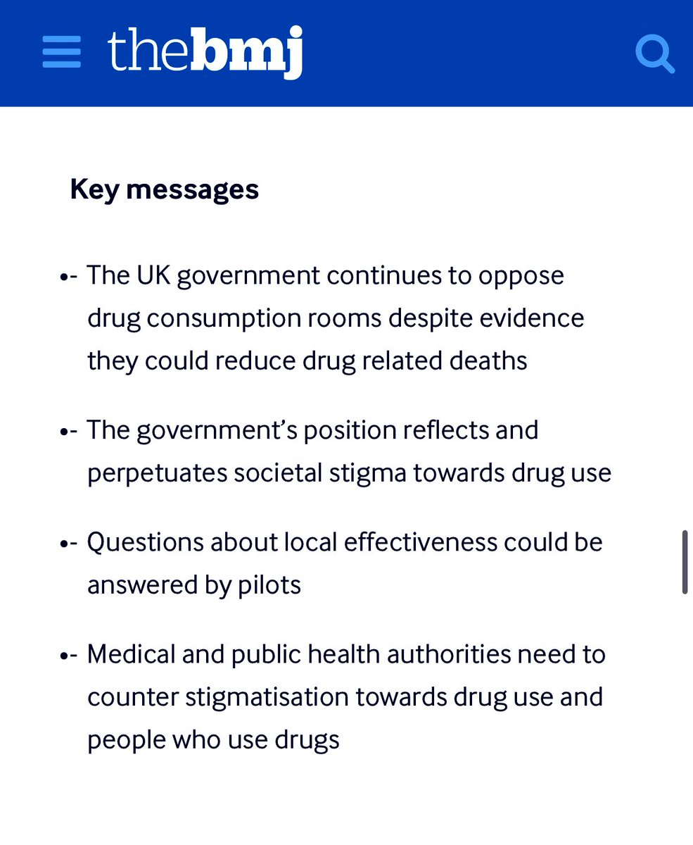 Pretty stark from @bmj_latest on #substancemisuse #drugs #drugdeaths 

Political choice. Health Inequalities. 

Have we learned nothing from covid? 

Stigma is stopping an evidence based response to drug overdose deaths in the UK bmj.com/content/382/bm…