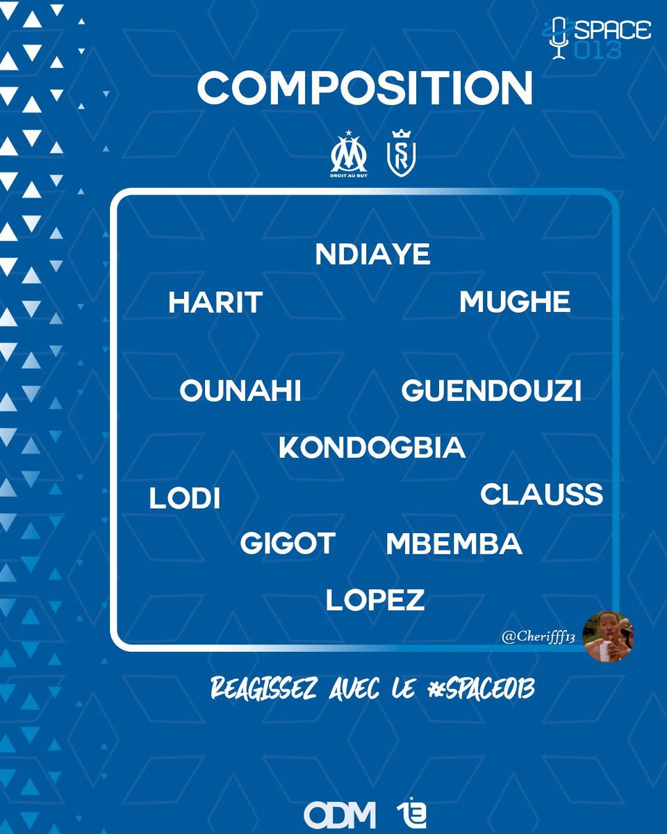 treize013's tweet photo. 📌 PARTIE 3 du #Space013. FOCUS sur #OMSDR. 🎙️

‼️ La composition idéale de l’#OM face au #SDR de la Team (@BKarbadji, @Albazalaza et @cherifff13) ce soir. Vous préférez laquelle ? 🤔

💬 Donnez vos avis et réagissez avec le # Space013.

#TeamOM 🔵⚪️ https://t.co/LxShulF7Fp