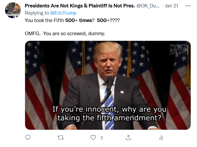 OK_Dumbass's tweet photo. @DonaldJTrumpJr Correction, Junior. Your side is #AmericaFifth https://t.co/j6kPOYs3gt