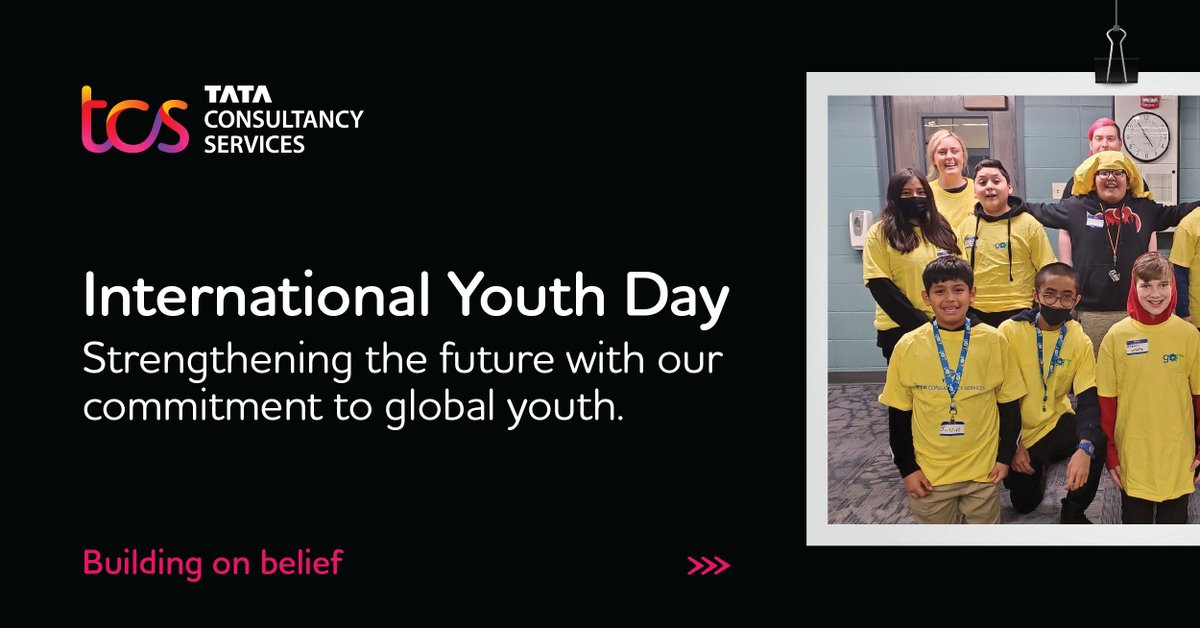 tcs_na's tweet photo. Happy #InternationalYouthDay to the game-changers, bright minds, and innovators turning curiosity into brilliance. 🌈✨

Learn more about our work with future #tech leaders here: https://t.co/sz7KgvmgYG

#TCSEmpowers #TCSNA https://t.co/x4Mx6SMKe3