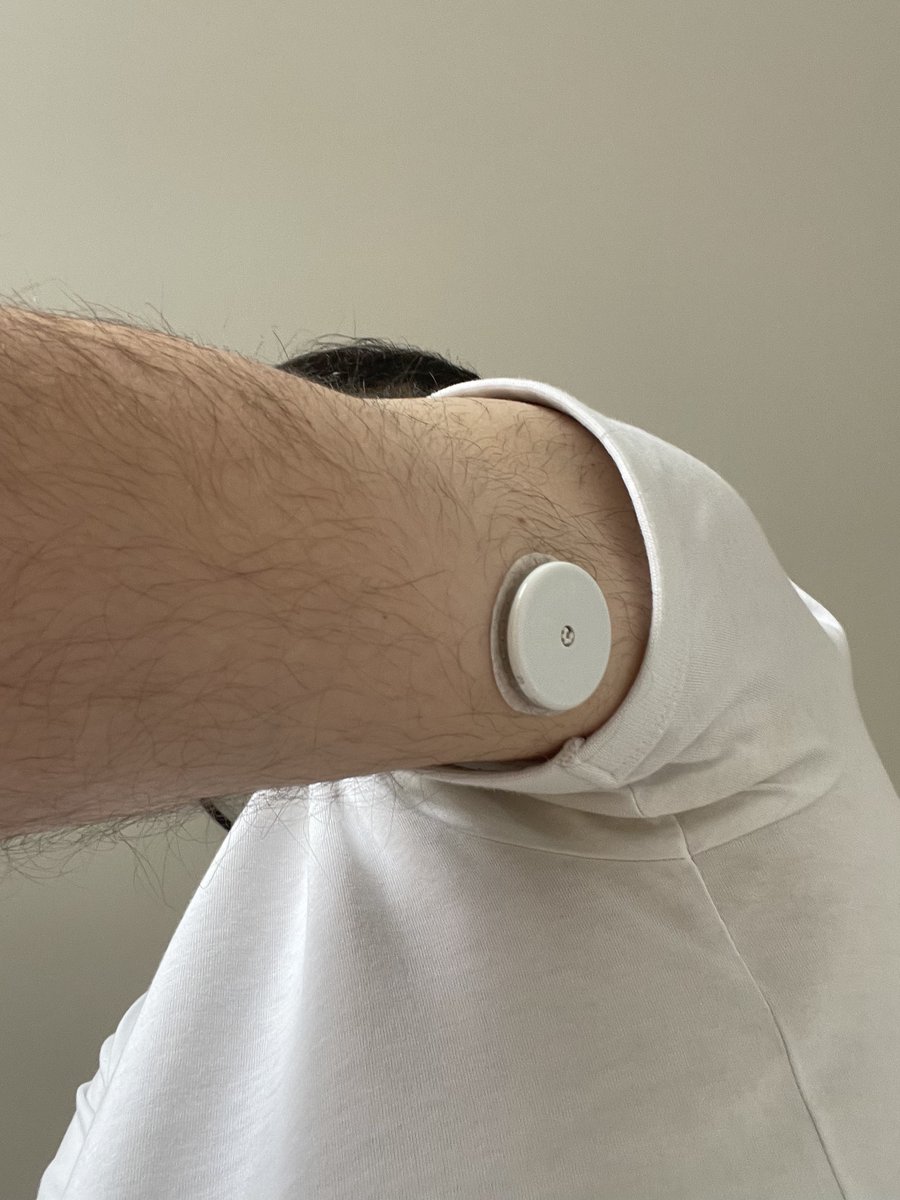 sarp's tweet photo. I started tracking my blood sugar levels. The sensor costs ~$55 for 2 weeks and was painless to install. Follow along for my takeaways from this experiment! https://t.co/eIFS8oUoZm