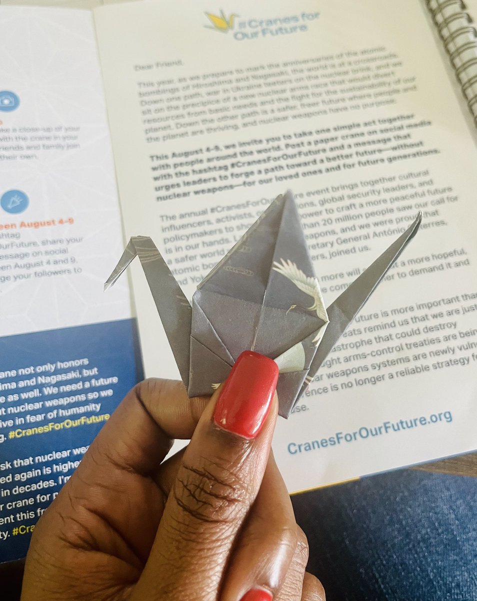 We must move closer to, not further from, a world without nuclear weapons because our lives and the collective future of the planet and it's inhabitants depends on it. #cranesforourfuture <a href="/NTI_WMD/">NTI</a> <a href="/PHiroshimapref/">Hiroshima Organization for Global Peace (HOPe)</a>