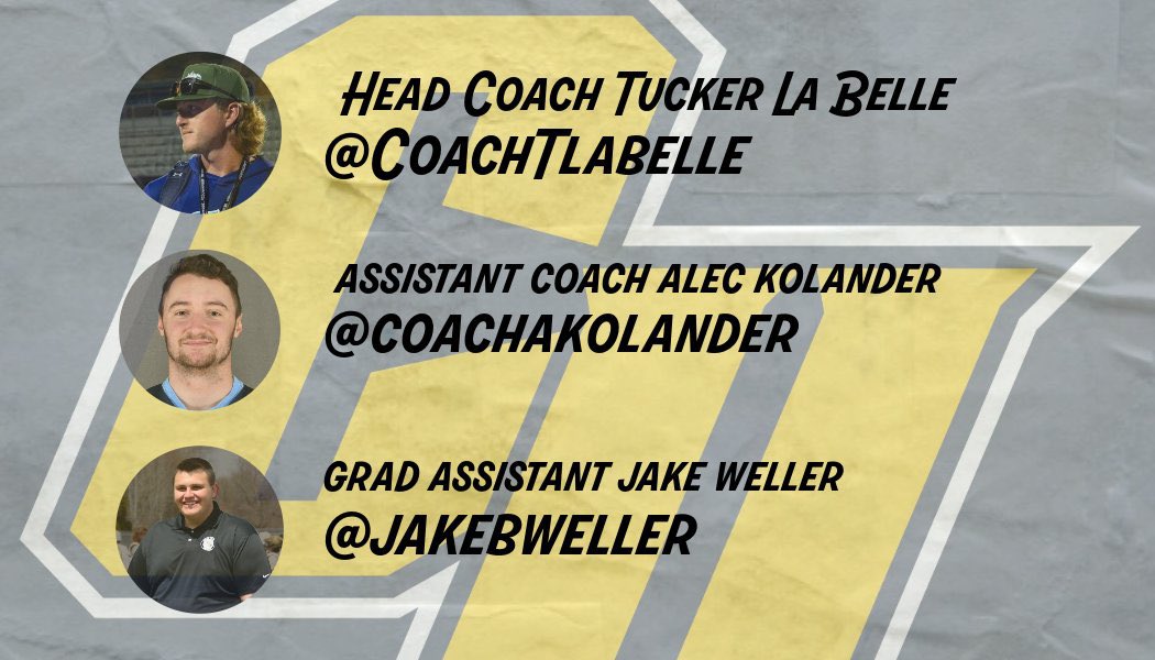 CUPrideMLax's tweet photo. Catch up with our coaching staff through their handles below! 🤝 

Head Coach Tucker La Belle @CoachTLaBelle 

Assistant Coach Alec Kolander @coachakolander

Grad Assistant / Defensive Jake Weller 
@jakebweller 

#RollPride @ClarkeAthletics https://t.co/IiA7tmmIoX