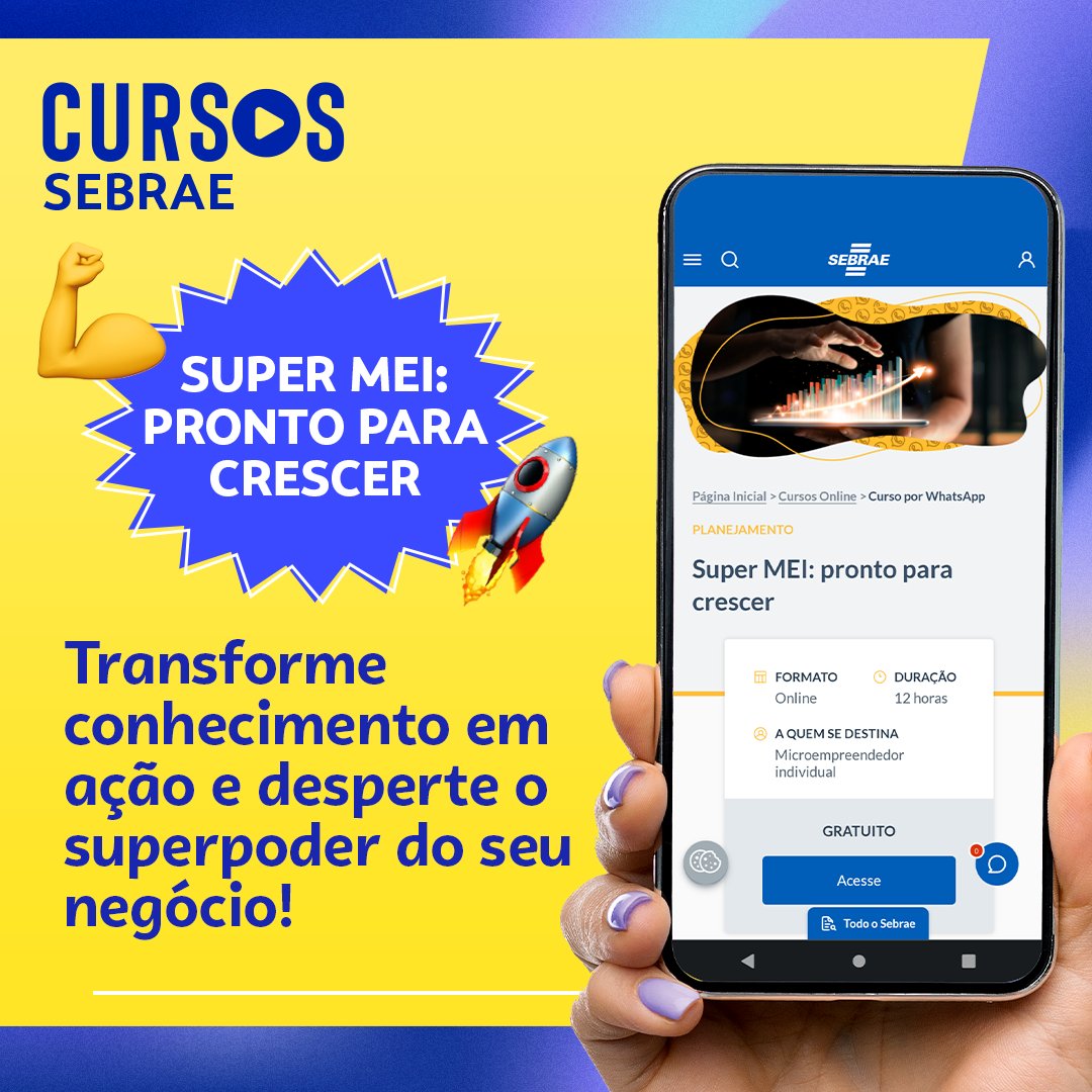 sebrae_ma's tweet image. 🦸‍♀️🚀 Quer se tornar um verdadeiro herói dos negócios? Chegou a hora de vestir a capa e decolar com o #CursoSebrae Super MEI: pronto para crescer! 🌟💼