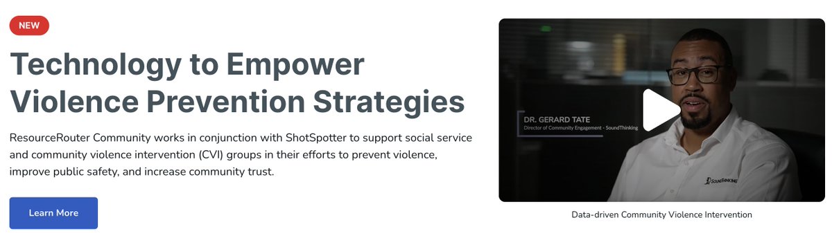A very special day for <a href="/soundthinking_/">SoundThinking (formerly ShotSpotter)</a>  Today we officially 🚀ResourceRouter Community – technology to empower violence prevention groups. Working w/ #ShotSpotter and designed for community violence prevention teams. 
#communityengagement #PublicSafety hubs.la/Q01-M7lp0