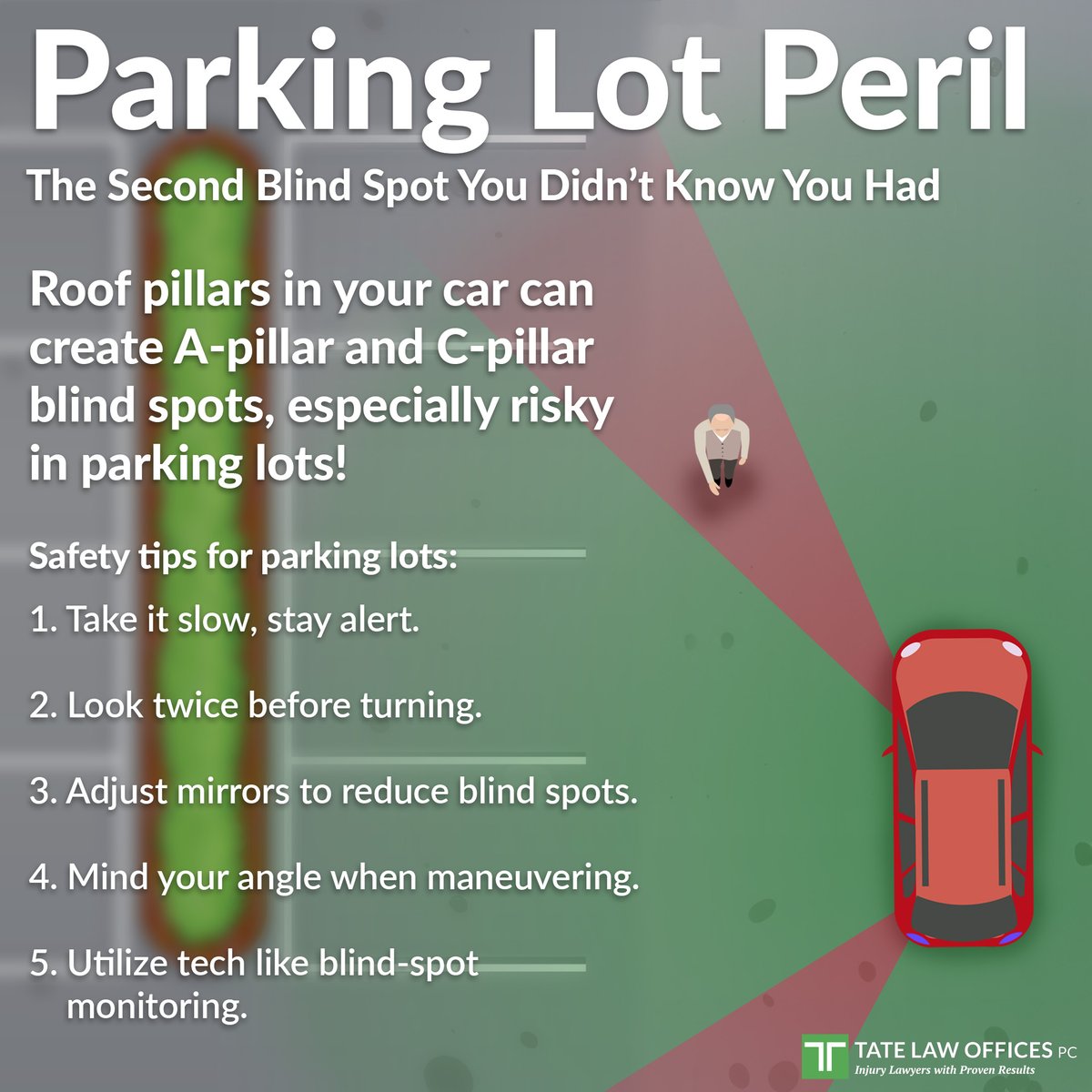 Navigate parking lots like a pro with these safety tips! 🚗Beware of hidden dangers caused by A-pillar and C-pillar blind spots. Stay safe, stay aware. 🔍 #ParkingLotSafety #StayAlert #BlindSpotAwareness #SafetyFirst