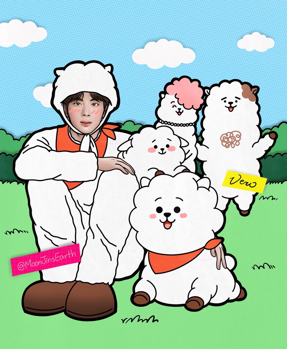 🦙🐹🌳👨‍👩‍👧‍👦💚 #Jin #Seokjin #bts #방탄소년단 #진 #WorldwideHandsome #RJ #BT21 #family #Btsedit #seokjinfanart ⏳-306