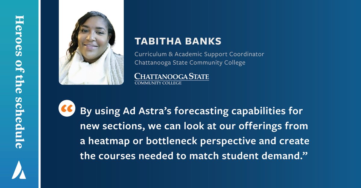 This week's 🌟 Hero of the Schedule is Tabitha Banks @ChattStateCC! As Coordinator of Curriculum & Academic Support, Tabitha's love for encouraging others resonates with her commitment to academic success. We're honored to support you + the entire Tiger community, Tabitha! 🐯